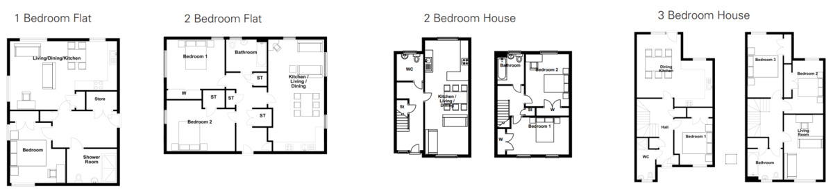 House and Flat Types - Floor Plans
(Typical Plans for information only)